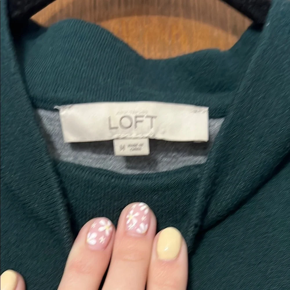 Loft Elegant Green Dress 3/4 Sleeve Size M - Picture 2 of 3